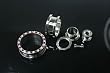 Stainless Steel Screw-on Plugs With Red/Clear CZ 0G - Sold As A Pair