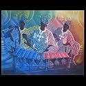 NOVICA Surrealist Painting - 'Africa Traditional Music' (2006)