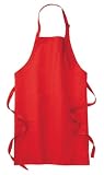NEW CornerStone - Adjustable Bib Apron with 3 Pockets Red-OSFA