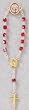 Rosary Lapel Pin with Red Beads, Emblem and Cross - Holy Spirit - MADE IN ITALY