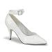 4 Inch Wide Width Pump Shoes High Heel Shoes With Ankle Strap White Patent