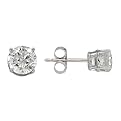 10K White Gold Stud Earrings