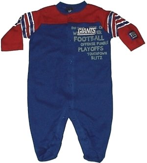 NFL Team Newborn Baby Gerber Snap Front Sleep 'N Play Sleepers (6-9 Months, New York Giants)