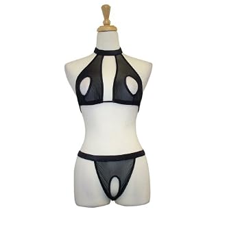 Set A Shopping Price Drop Alert For Exposed by Magic Silk Vixen Mesh Cupless/Crotchless Halter Set, L/XL, Black