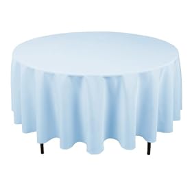 90 Inch Round Polyester Tablecloth Baby Blue90 Inch Round Polyester Tablecloth