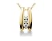 0.30CTW Bar Set Diamond Three Stone Pendant in 14k Yellow Gold