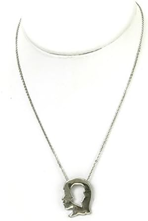 Bling Bar Female and Male Silhouette Cutout Necklace (RHODIUM)