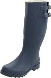 Chooka Women's Signature Solid Dual Buckle Rain Boot, Navy, 9 M US