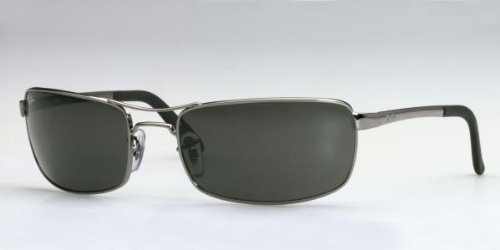 Ray-Ban RB 3212 (004) GUNMETAL w/ CRYSTAL GREEN lens 61mm 18mm