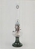 Aladdin Kerosene Mantle Clear & Emerald Green Short Lincoln Drape Lamp