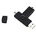 Dual Flash Drive 8GB ARETOP OTG USB2.0 Flash Drive Disk Memory Stick Thumb Drives Pen Drive for Computers and Android Devices (Smartphones Tablets PC Samsung Galaxy, Note, LG, Lumia, etc. Black