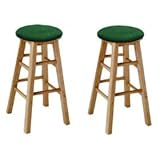MAN CAVE 2 24" Tall Custom Specialty Natural Barstools with a Green Glitter ....