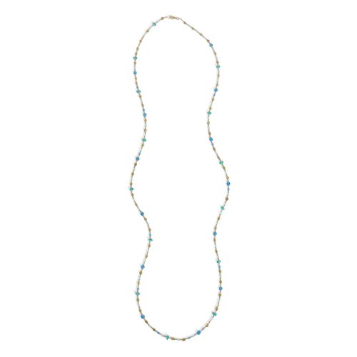 Glass Beads and Brass Blue Necklace Bead Good  Fair Trade Gifts