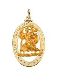 14K Yellow Gold 29.00X20.00 mm St. Christopher Medal