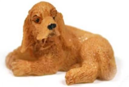 Group of 4 Too Cute Miniature Resin Blonde Cocker Spaniel Figurines for Dollhouses, Fairy Gardens, Displays and Crafting