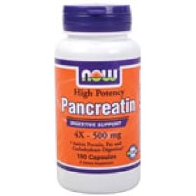Now Foods Pancreatin 4x - 500 Mg 100 Caps Digestive Health by 