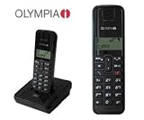 Neuwertiges schnurloses Telefon mit Anrufbeantworter von Olympia / 2x Analoges Telefon / Vom Hersteller geprüfte Ware - 1 Jahr Herstellergarantie / Chill Answer schnurloses Telefon mit AB