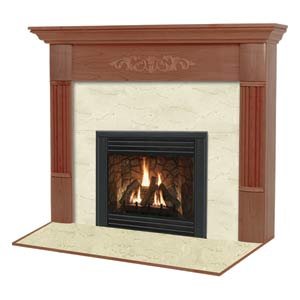 Viceroy R Flush Fireplace Mantel in Medium English Chestnut