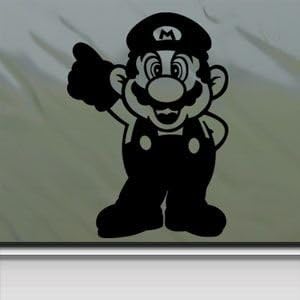 Mario Black Sticker Decal Car Window Wall Macbook Notebook Laptop Sticker Decal