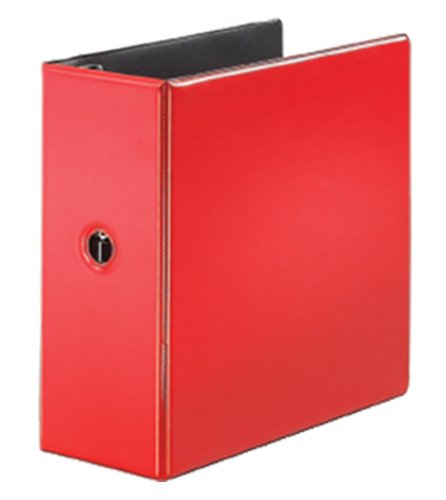 Cardinal 18768 Recycled Easy Open D-Ring Binder W/Finger Slot, Vinyl, 5 Capacity, Red