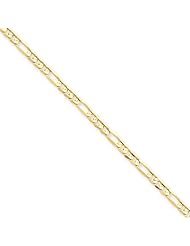 14k Yellow Gold 30in 3mm Concave Open Figaro Necklace Chain. Metal Wt- 9.64g