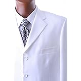 Men's Single Breasted 4 Button White Dress Suit