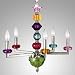 Technicolor Contemporary Retro 5-Light CHANDELIER home decor purple pink green blue r...