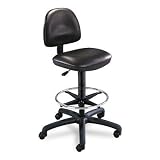 Safco Black Vinyl Precision Drafting Chair with Ring Foot Rest