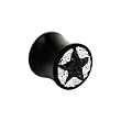 00 Gauge Austrian Crystal Black Star Saddle Plug