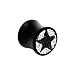 00 Gauge Austrian Crystal Black Star Saddle Plug