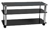3 TIER TV DVD BLACK GLASS TABLE SHELF STAND UNIT BAR CD 3 TIER TV DVD BLACK GLASS TABLE SHELF STAND UNIT BAR CD