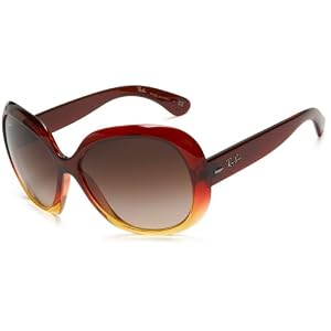 Ray-Ban RB4098 Vintage Round Sunglasses,Red Gradient And Yellow Frame Brown Lens,60 mm