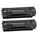 2 Pack Non-oem Toner Cartridges For Hp 35a Cb435a Laserjet P1005 P1006