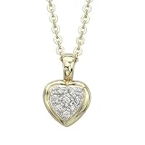 14K Yellow Gold Round Diamond Necklace (0.06 ctw, G-H, SI1)