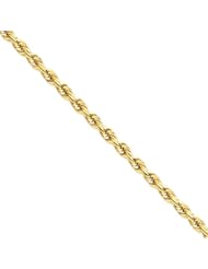 5.5mm, 14 Karat Gold, Diamond-Cut Rope Chain - 8 inch