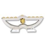 4X9 Aluminum and Gold Plated Menorah With Dreidel Design
