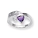 Amethyst and Diamond Sterling Silver Ring (Sizes 6-8)