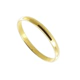 Nickel Free 18 KT Gold Layered Polished Finish 2mm Wide Plain Band Ring