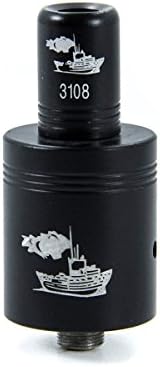 Best Selling- Tugboat Clone- Dual coiling/ hardest hitting RDA/ deep juice well- Black