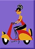 Artist SHAG (Josh Agle) Red Scooter Fridge Magnet