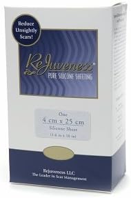 ReJuveness Silicon Sheet 4 cm X 25 cm (1.6" X 10") Washable and Reusable. Effective for 6 Months of Treatment - Results in 1-2 Weeks - Average Healing Time 1-3 Months.