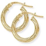 Image of 9ct Twisted Hoop Earrings. Beautiful presentation gift box and anonymous outer packaging. Money back if not 100% delighted