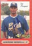 Geronimo Mendoza, Burlington Bees - White Sox Affiliate Autographed Card