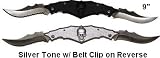 Twin Double Blade Skull Folding Knife 2 Blades