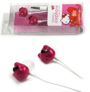 Cute New Rose Pink Hello Kitty Style Earphones for MP3 Players/MP4/iTouch/CD Players