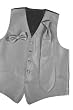 Tuxedo Vest Herringbone Silver with 2 ties!