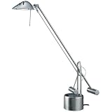 Normande Halogen Desk Lamp, Brushed Steel