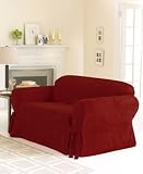 Soft Suede Loveseat Slipcover - Chocolate Brown