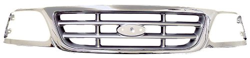 IPCW Ford F150 / F250 LD 1999 2000 2001 2002 2003 Grille, Custom All Chrome/Chrome 2WD XL/XLT W/O Honeycomb