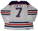 Paul Coffey Autographed/Hand Signed Vintage Edmonton Oilers Replica Hockey Jersey